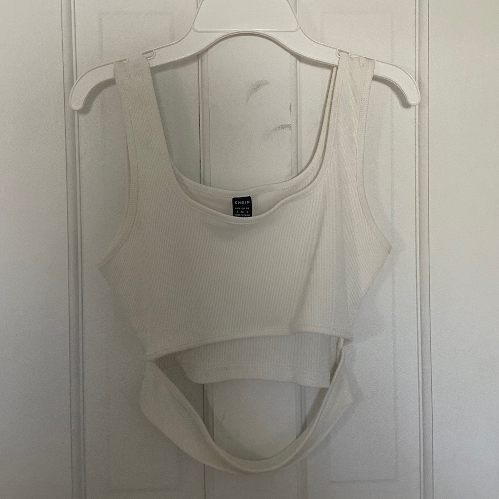 White Cutout Tank